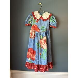 Vintage Heartbeat Heart Design Floral Dress